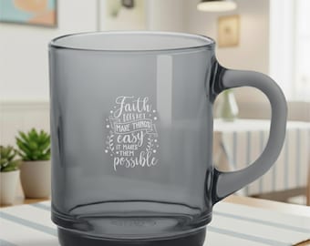 Faith Makes Things Possible– Personalized Christian Mug – Laser Engraved 8.75 oz Coffee Mug, Custom Religious Gift, Faith-Based Drinkware