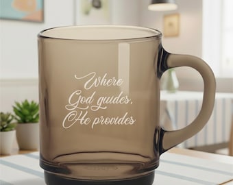 Where God Guides He Provides – Personalized Christian Mug – Laser Engraved 8.75 oz Coffee Mug, Custom Religious Gift, Faith-Based Drinkware