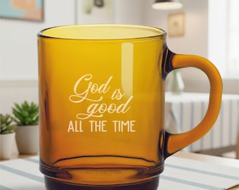 God is Good All the Time – Personalized Christian Mug – Laser Engraved 8.75 oz Coffee Mug, Custom Religious Gift, Faith-Based Drinkware