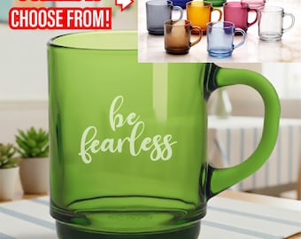Be Fearless – Personalized Christian Mug – Laser Engraved 8.75 oz Coffee Mug, Custom Religious Gift Faith-Based Drinkware