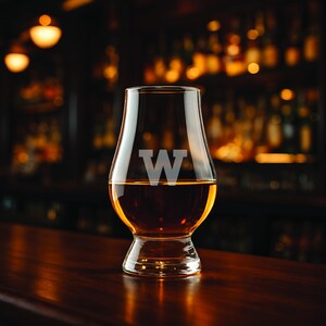 Monogrammed Glencairn Whisky Glass | Custom Engraved Tasting Glass | Personalized Gift for Men | Bourbon & Scotch Lover Gift