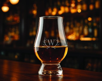 Monogrammed Glencairn Whiskey Glass: Personalized Scotch Bourbon Tasting