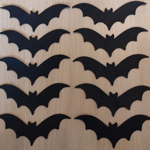 Felt Black Bat Cut Out x 10