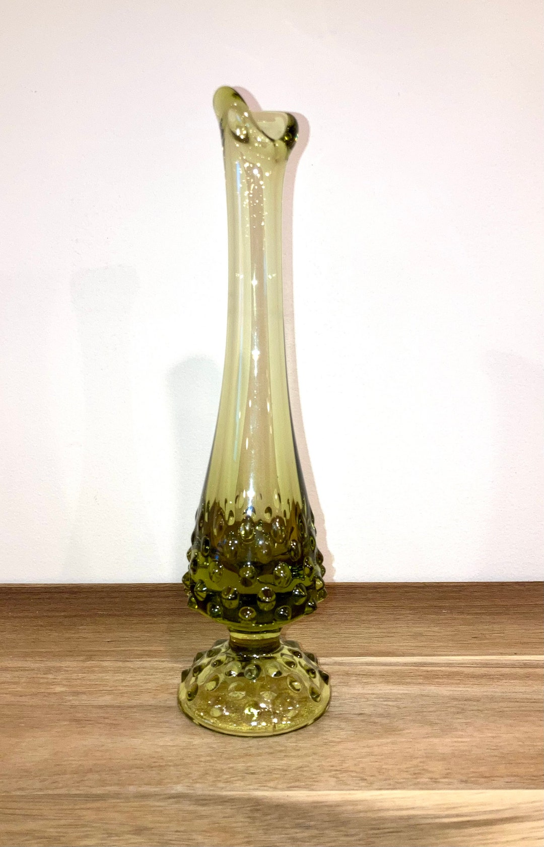 Fenton Green Swung Vase Etsy