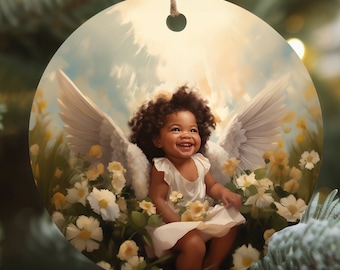 Angel Baby Ceramic Christmas Ornament: Holiday Keepsake