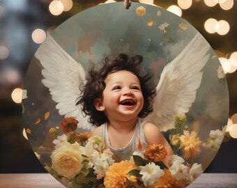 Angel Baby Ceramic Christmas Ornament: Keepsake Tree Decoration