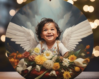 Angel Baby Ceramic Christmas Ornament: Keepsake Tree Decoration