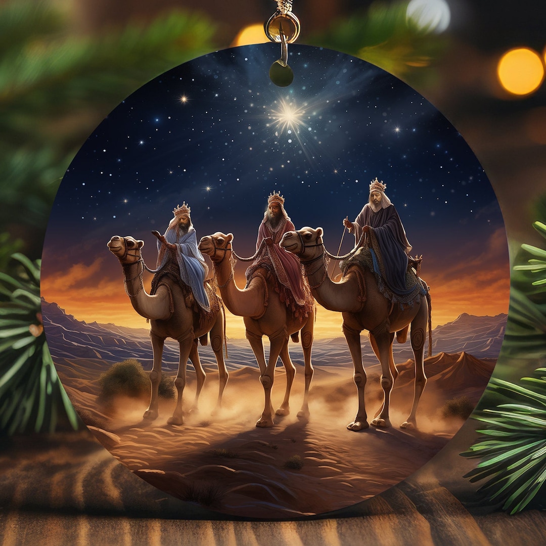 3 Kings on Camels, 3 Wise Men, Ceramic Ornament, Christmas 2023, Nativity Collection, Christian