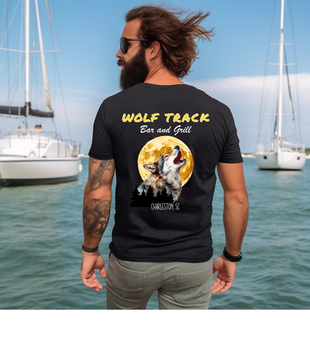 Wolf Track Bar and Grill T-shirt, Charleston SC, Wolf Track T