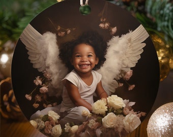 Angel Baby Ceramic Christmas Ornament: Keepsake Tree Decoration