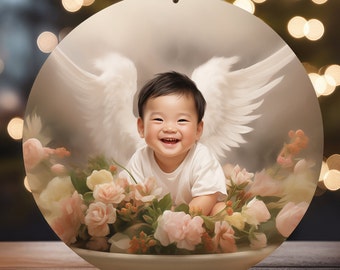 Angel Baby Ceramic Christmas Ornament: Keepsake Tree Decoration