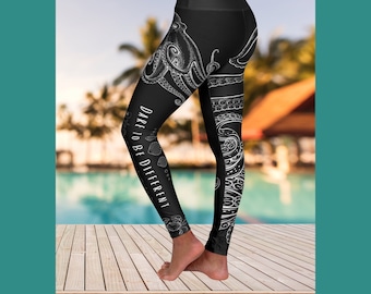 Daring Octopus Swimwear Leggings for Women for Beach, Cruise, Lake Boat, Scuba Diving, Workout Yoga Leggings, Water Sports Soft Stretchy
