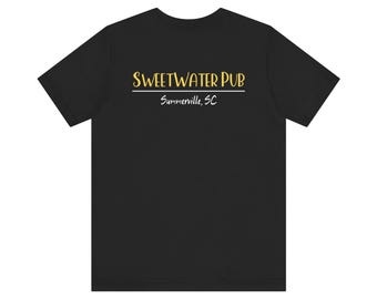 SweetWater Pub T-shirt, Summerville SC, Sweetwater T-shirt, Lightweight Unisex Jersey, Short Sleeve Tee, Yellow Logo