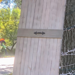 Rustic & Vintage Barn Wood Sliding Door: Antique white, rustic, farmhouse style! Customizable! Local pick up / drop off only! Order today!
