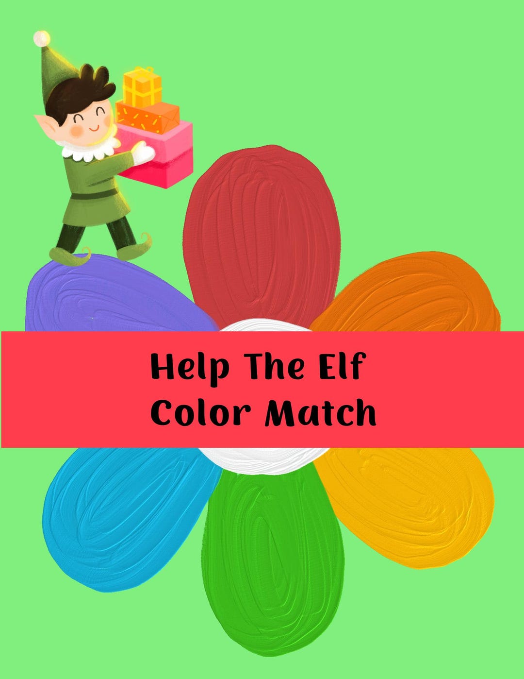 Easy Elf on the Shelf Idea, Printable Color Matching Activity Worksheet ...