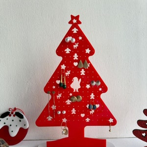Christmas Acrylic Earring Holder, Christmas Jewelry Holder, Custom Jewelry Organizer, Earring Display,  Gift For Her