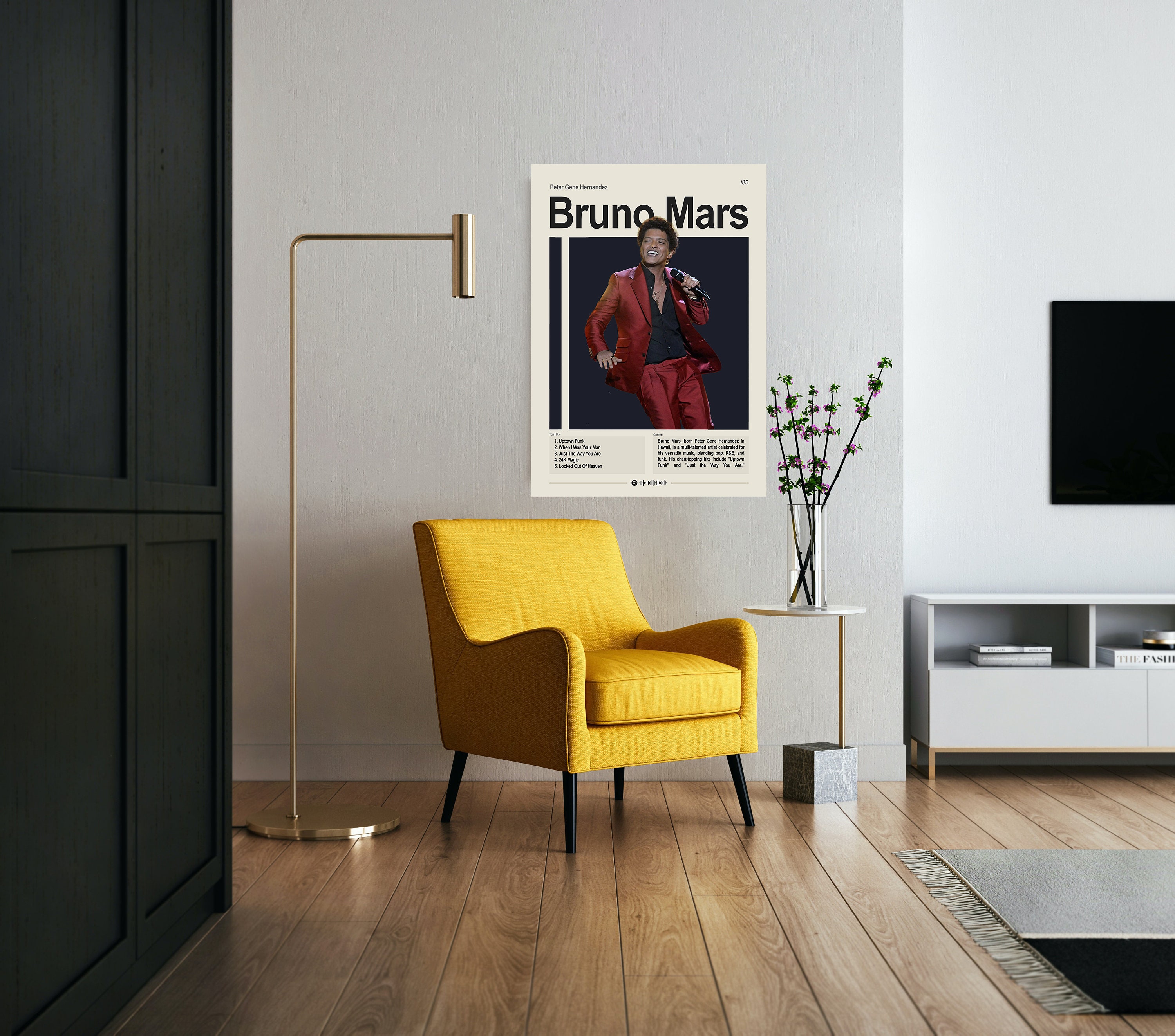 Bruno Mars Poster, Artist Poster, Music Poster, Music Wall Art, Bedroom ...