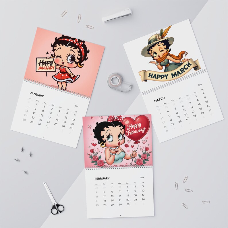 Wall Calendars 2024 Unique Betty Boop Look Alike Gift Idea, Sales Etsy
