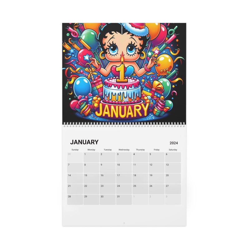 Calendar 2024 Betty Boop Look Alike Unique Gift Idea Sales Event Etsy