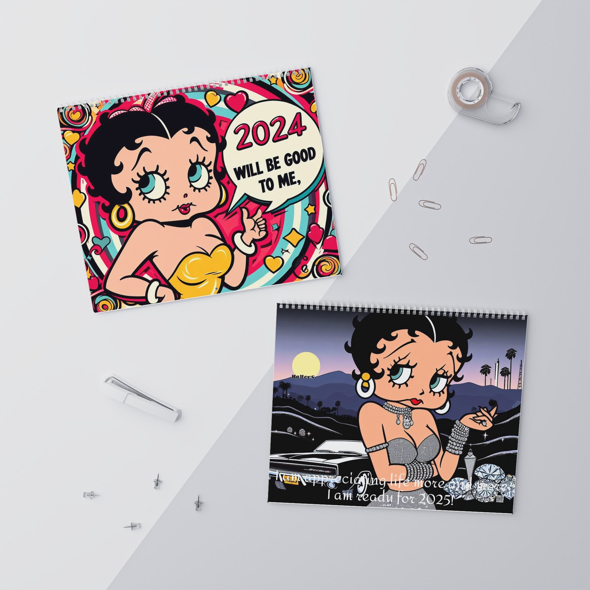 Wall Calendars 2024 Betty Boop Look Alike Affirmations Unique Gift Idea