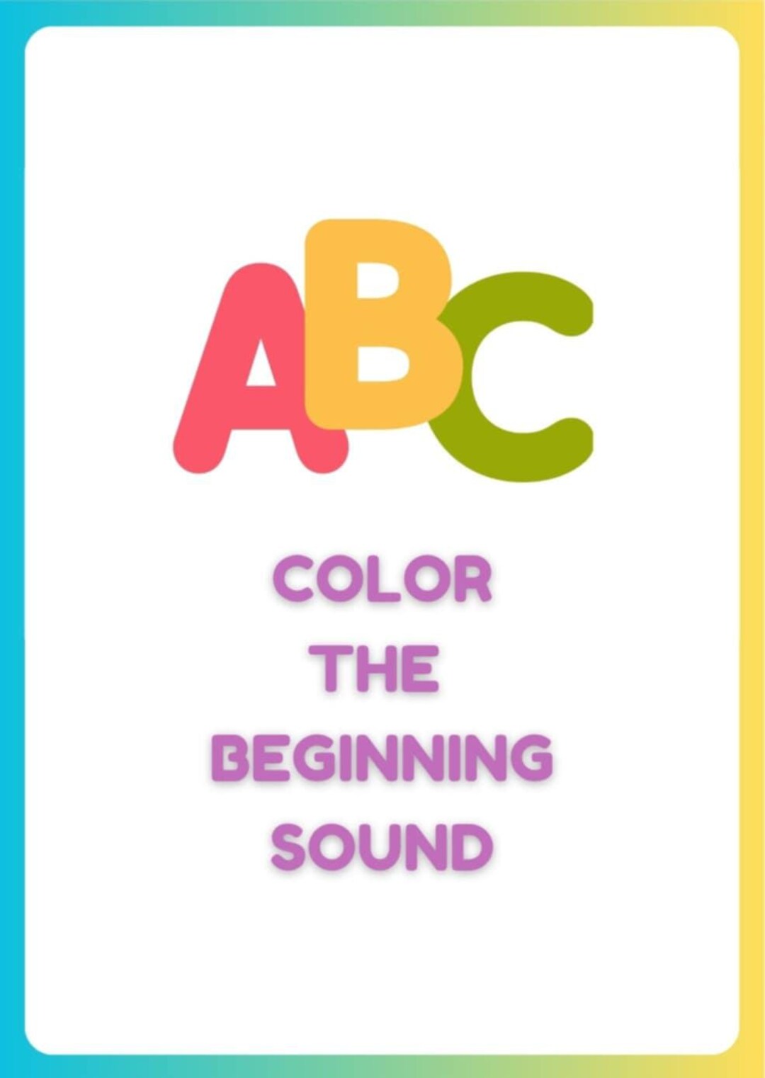 Color Beginning of the Word, Alphabet Coloring, PDF Printable Format ...