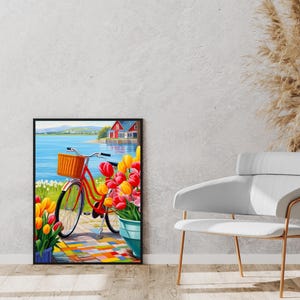 Bicycle Wall Art Download, Modern Bike Print for Cyclists, PDF Printable Decor for Home or Garage, Digital Bike Art Print, Minimalist Wall
