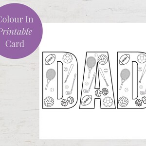 Tarjeta de cumpleaños para papá para colorear, descarga instantánea e imprimible, actividad DIY para niños, tarjeta para papá imprimible