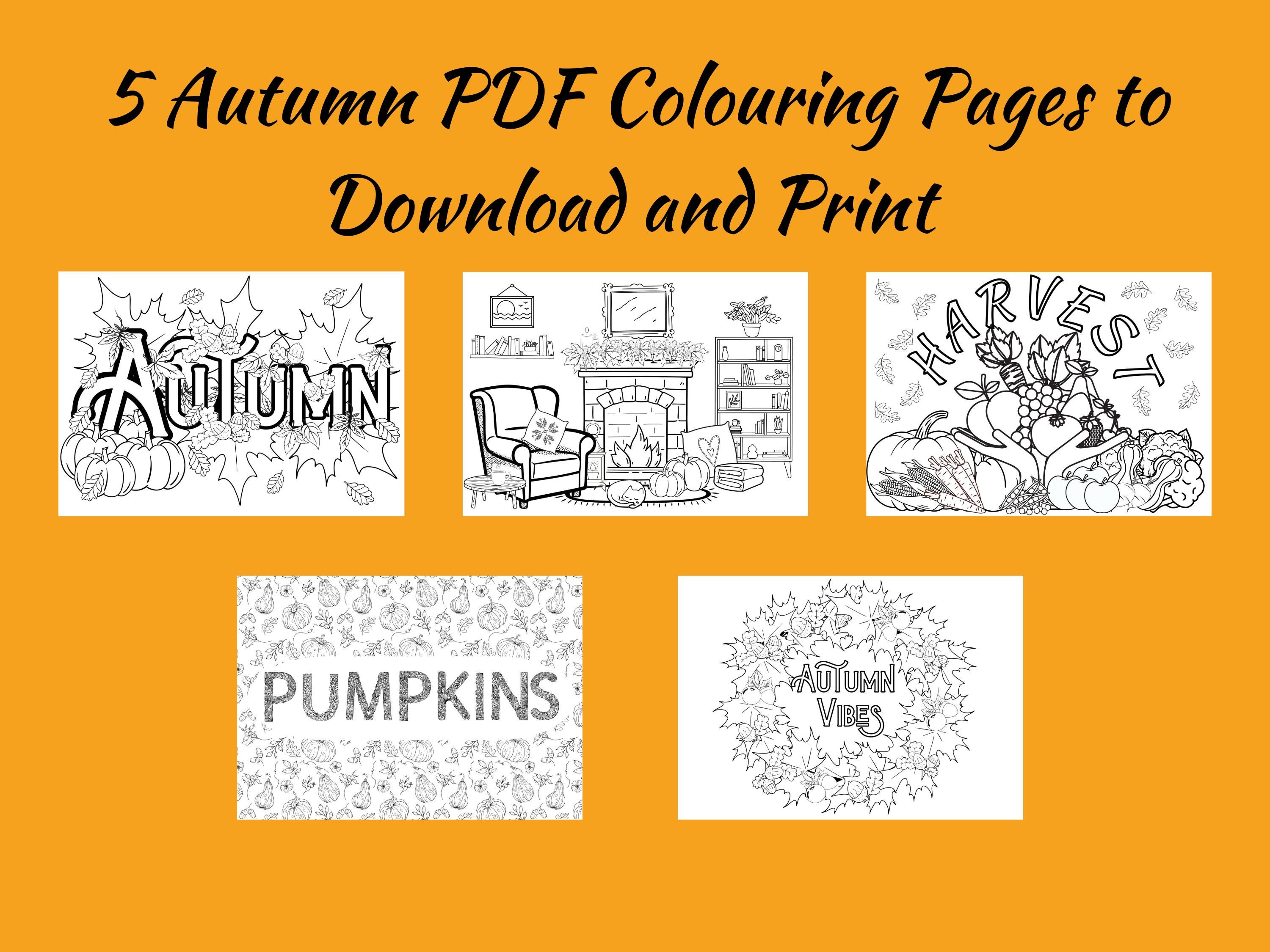 Printable Autumn Colouring Pages Fall Colouring Pages PDF - Etsy