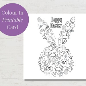 Osterkarte, Färben Sie Ihre eigenen Karten, Handgemachte Karten, Osterhase, printable, sofort download