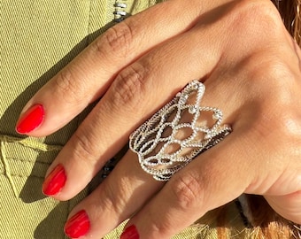 Angel wing ring, Sterling Silver Ring