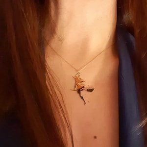 Halloween Flying Witch Necklace, Witch on Broom Pendant, Spooky Jewelry, Gothic Gift, Witchy Accessory, Halloween Costume Jewelry