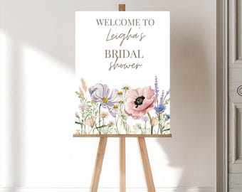 Wildflower Bridal Shower Welcome Sign: Editable Floral Design (Digital Download)