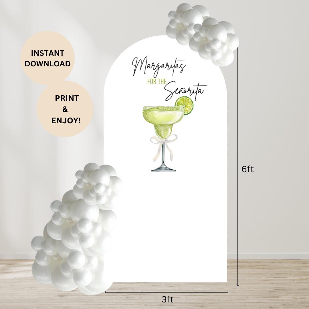 Margaritas for the Senorita Arch Backdrop: Fiesta Party Decor (36x72 ...