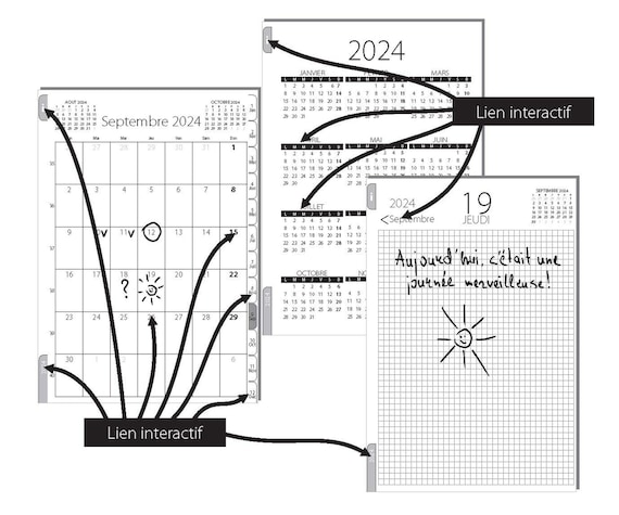 Diary 2024 for Kindle Scribe FR de 2024 Agenda 