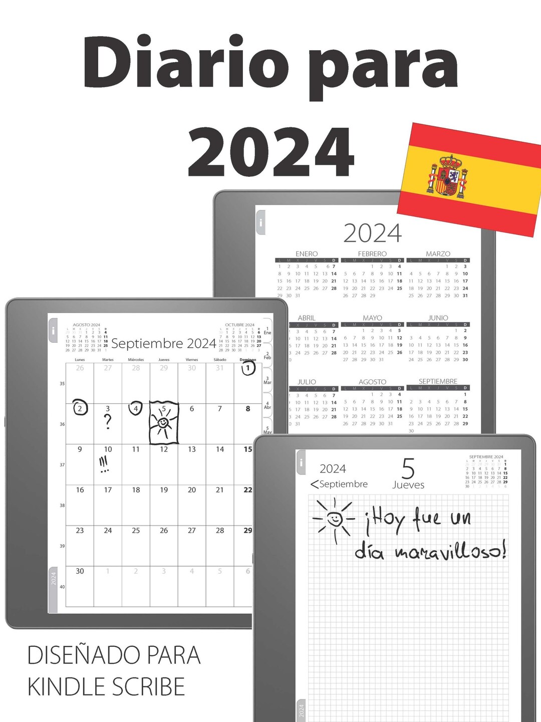 Diary 2024 for Kindle Scribe ESP diario Para 2024 - Etsy