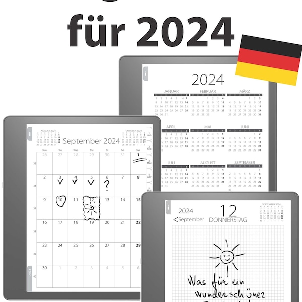Diary 2024 for Kindle Scribe DE (Tagebuch für 2024)