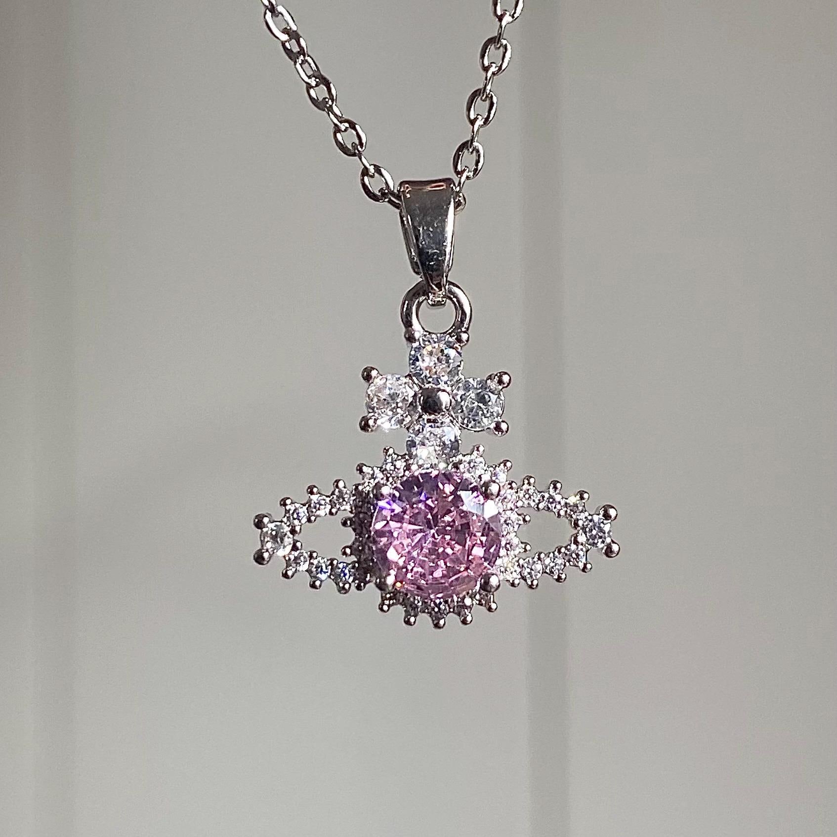 Pink Vivienne Westwood Orb Necklace - Etsy Canada
