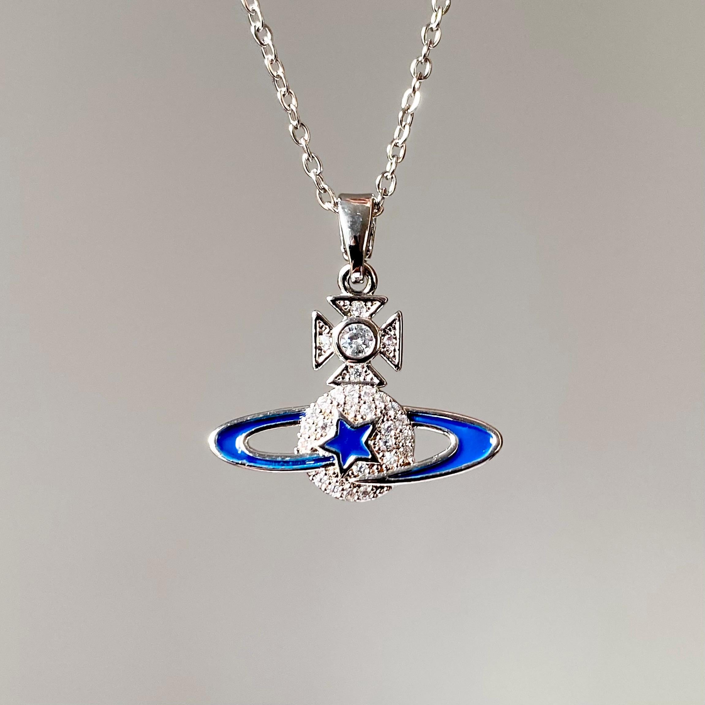 Vivienne Westwood Blue Orb Necklace - Etsy