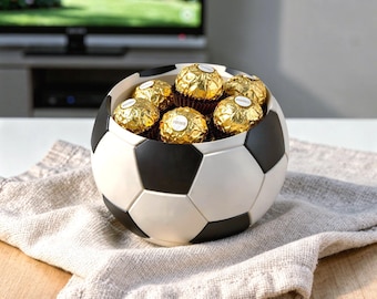 Football Snack Bowl 3D Print File | STL + 3MF Download | Fan Gift for European Championship/World Cup | Candy Bowl | Includes small commercial license