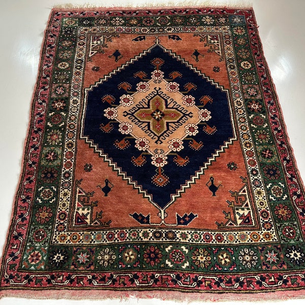 Turkish Vintage Rug, Antique Rug, Area Rug, Ethnic Rug, Handwoven Carpet, Oushak Rug, Multicolor Rug, Anatolian Rug, Decorative Rug, 5x6,5
