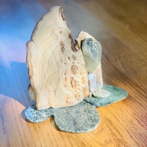 Wood and Natural Stone Michigan Mantle Piece Sculpture
