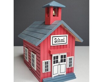 Berkeley Designs Wooden School House Music Box Taiwan ROC Plays School Days