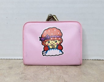 Strawberry Shortcake 2,5 pouces rose porte-monnaie avec fermoir fermoir - vintage des années 1980