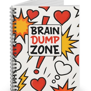 Back to School Brain Dump Zone Notebook, Spiral Notebook for Students, Journal, Gift for Students, Back to School Supplies, Student Gift