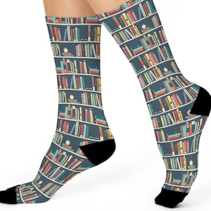 Calzini da scaffale per amanti dei libri, perfetti per i lettori della tua vita, regalo per insegnanti, calzature originali, amanti dei calzini, regalo per bibliotecari