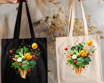 fourre-tout en toile de coton produit frais | Shopping au marché fermier