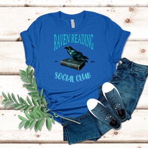 Raven Reading Shirt, Raven Social Club Shirt, Raven Shirt, Booklover shirt, Reading Shirt, Bird Lover Shirt, Dark Academia, Librarian Gift