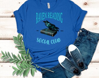 Camisa de lectura Raven, camisa Raven Social Club, camisa Raven, camisa Booklover, camisa de lectura, camisa amante de las aves, academia oscura, regalo de bibliotecario