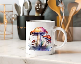 Mushroom mug gift, cottage core mug, mushroom cup, gift for mushroom lover, mushroom gift, mushroom lover,
