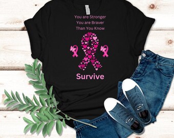 Breast Cancer Shirt, Breast Cancer Awareness Shirt, Cancer Awareness Shirt, Pink Ribbon Shirt, Breast Cancer Support, Breast Cancer Survive